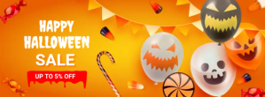 橙色 Halloween Sale Facebook Cover Photo Template