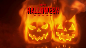 สีแดง Halloween Celebration งานแสดงผลงานแบบดิจิทัล Template
