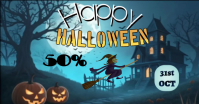 Happy Halloween Discount 50% โฆษณาบน Facebook template