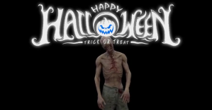 Schwarz Halloween Celebration delt Facebook-billede Template