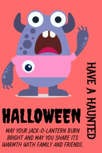 Merah Halloween Greeting Plakat Template