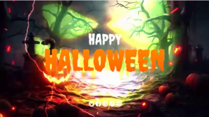 Happy Halloween Greeting Video Poster Digitalt display (16:9) template