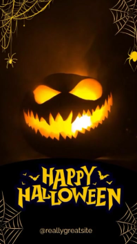 Черный Halloween Digital Display Template