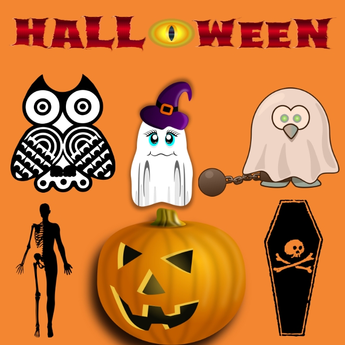 Happy Halloween Instagram post template. PosterMyWall