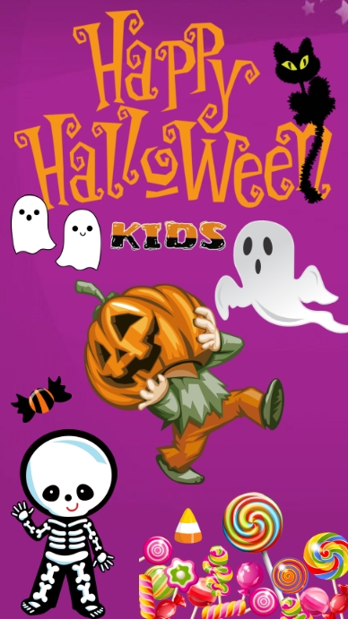 HAPPY HALLOWEEN KIDS 数字显示屏 (9:16) template