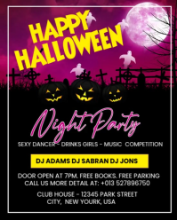 Czarny Halloween Night Party Instagram Portrait Template