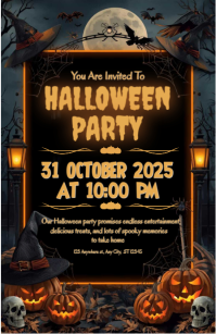 Happy Halloween party template 2025 แทบลอยด์