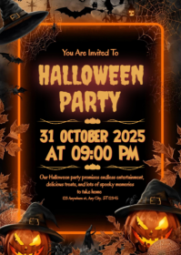 Happy Halloween party template 2025 A6