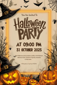 Happy Halloween party template 2025 Banner 4' × 6'
