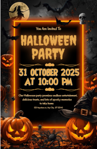 Happy Halloween party template 2025 Tabloid