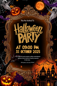 Happy Halloween party template 2025 Banner 4' × 6'
