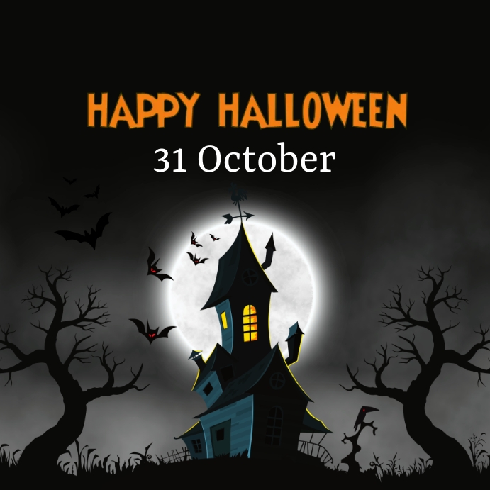 Happy Halloween Poster for social media Publicação no Instagram template
