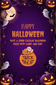 Happy Halloween Poster Template 2025