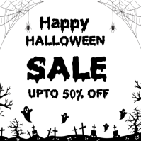 Happy Halloween sale Logo template