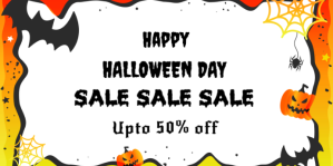 Белый Halloween Sale Eventbrite Banner Template