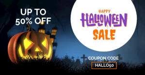 黑色 Happy Halloween Sale Facebook Ad Template Facebook Ad