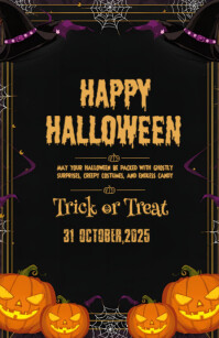 Happy Halloween template 2025 Halbe Seite breit