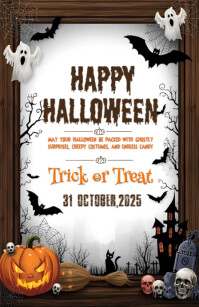 Happy Halloween template 2025 Half Page Wide