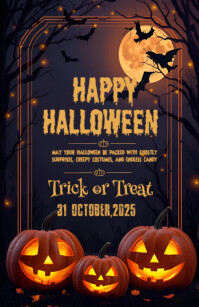 Happy Halloween template 2025 Half Page Wide