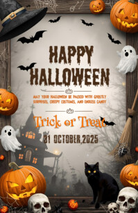 Happy Halloween template 2025 Mezza pagina Wide