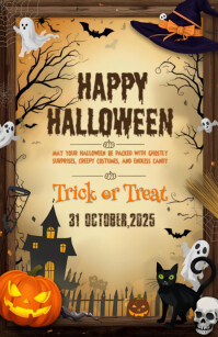 Happy Halloween template 2025 Media Página Ancho