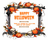白色 Halloween Celebration Mittelgroßes Rechteck Template