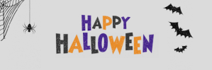 Hvid Happy Halloween twitter banner template Twitter Banner