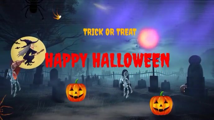 Happy Halloween Video 16:9 in 4K Ekran reklamowy (16:9) template