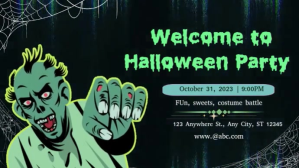 happy halloween video flyers Ekran reklamowy (16:9) template