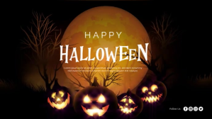 Happy Halloween Video Greeting Banner Digital Display (16:9) template