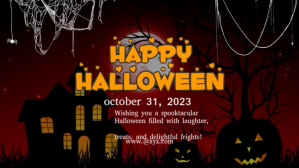 Black happy halloween video template Ekran reklamowy