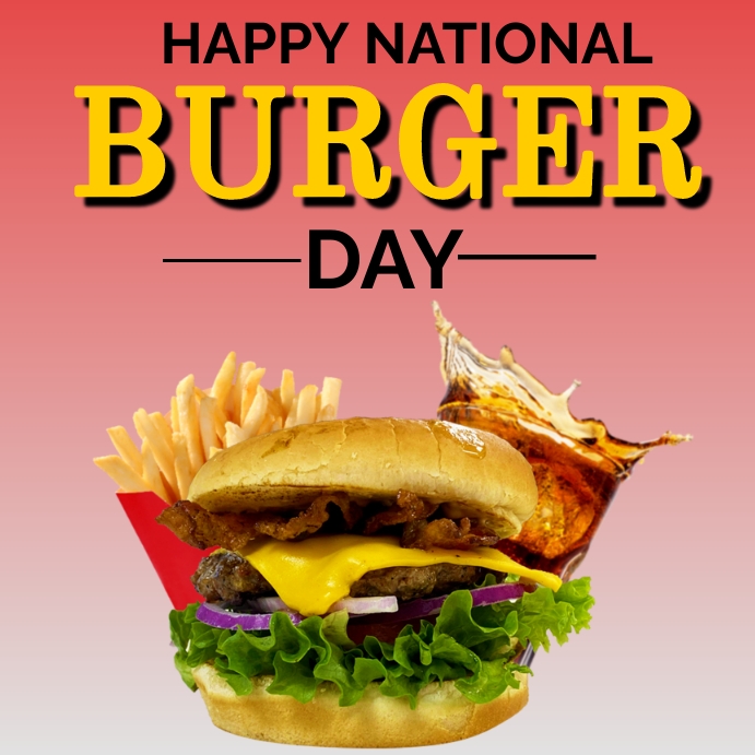 Happy hamburger day Square (1:1) template