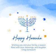 Happy Hankkah Card Instagram Post template