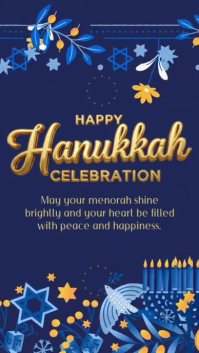 Happy Hanukkah Celebration Instagram Reel template