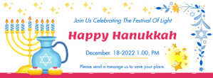 Happy Hanukkah Celebration Invitation Flyer F Facebook-coverfoto template