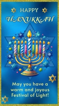 Happy Hanukkah Tampilan Digital (9:16) template