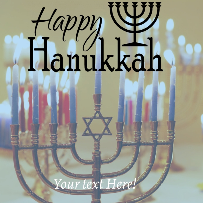 happy hanukkah Instagram 帖子 template