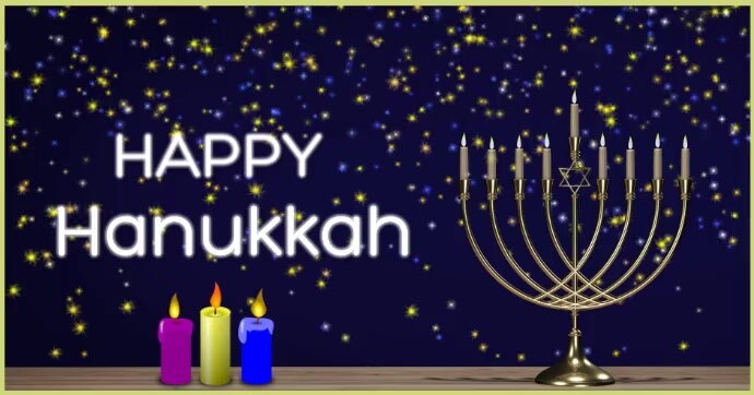 HAPPY HANUKKAH Facebook Gedeelde Prent template