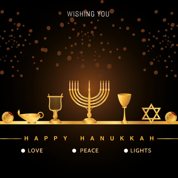 happy hanukkah Instagram Post template
