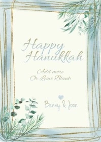 Happy Hanukkah Greeting Card A6 template
