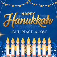 Happy Hanukkah Greetings Publicação no Instagram template