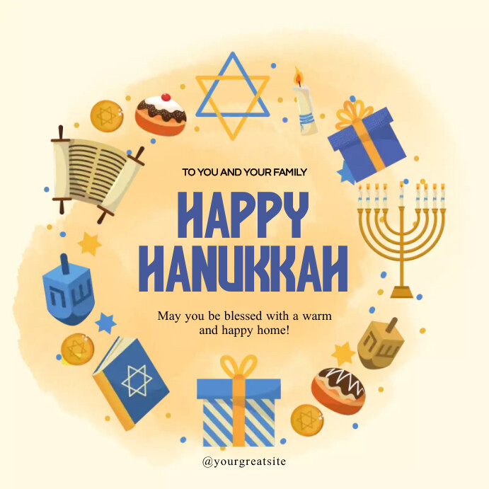 Happy Hanukkah IG Post Template | PosterMyWall