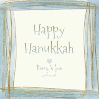 Happy Hanukkah Instagram Greeting card template