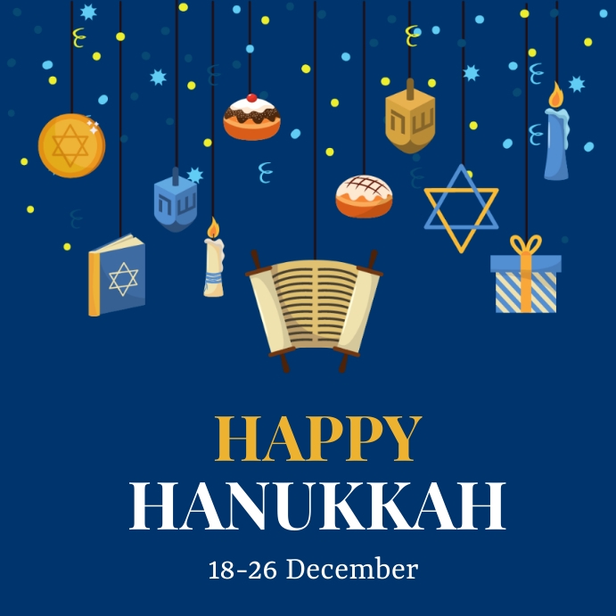 Happy Hanukkah Instagram Post. Template | PosterMyWall