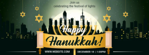 Happy Hanukkah party greeting invitation Facebook-coverfoto template