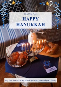 Happy Hanukkah Poster A4 template