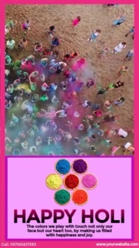 happy holi festival wishes Instagram Story template