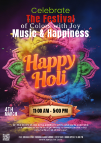 Happy Holi A5 template