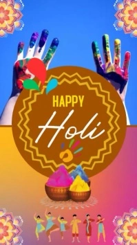 happy holi Instagram Reel template