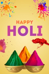 happy holi 海报 template